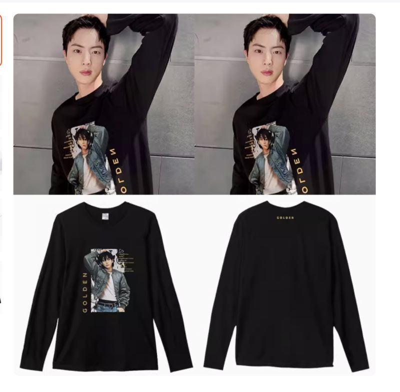 BTS JIN着用風 ジョングク ロンT GOLDEN 026 - I DOLL STYLE